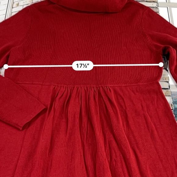 NWT Women’s Fall Creek Red Long Sleeve Turtleneck Dress (XL) GB10 - Picture 7 of 10
